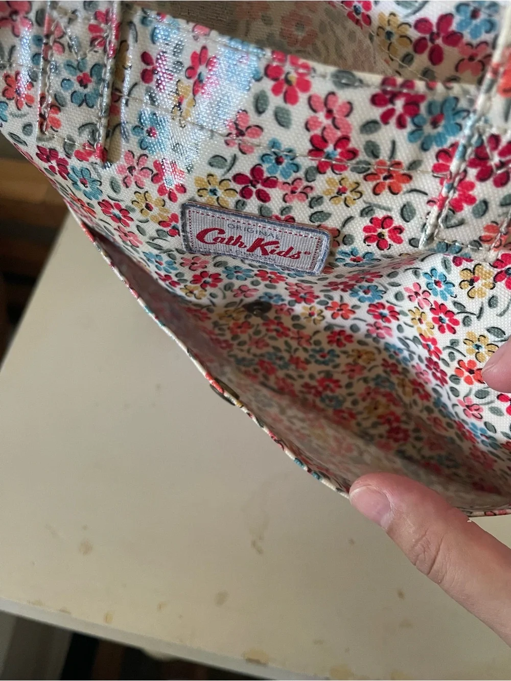 Cath Kidston Cream Floral Tote with Pink, Blue & Yellow Flowers
